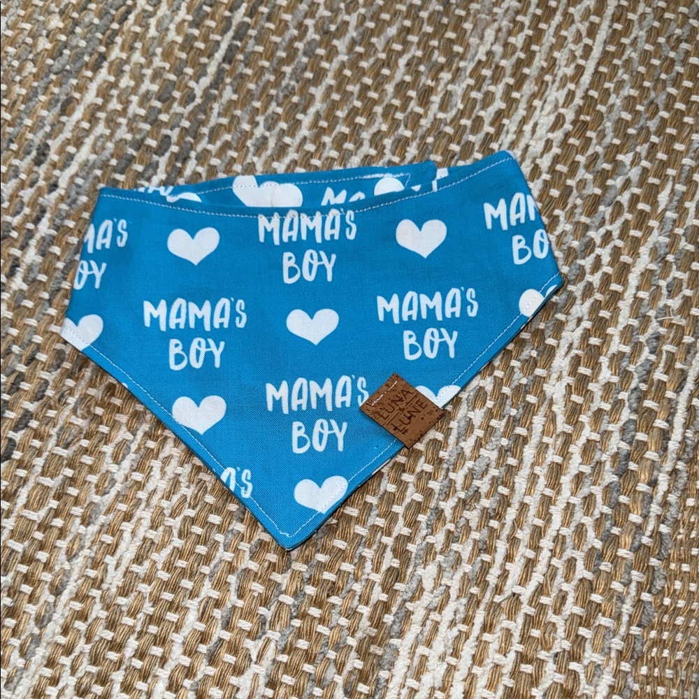 Blue 'Mama's Boy' Dog Bandana
